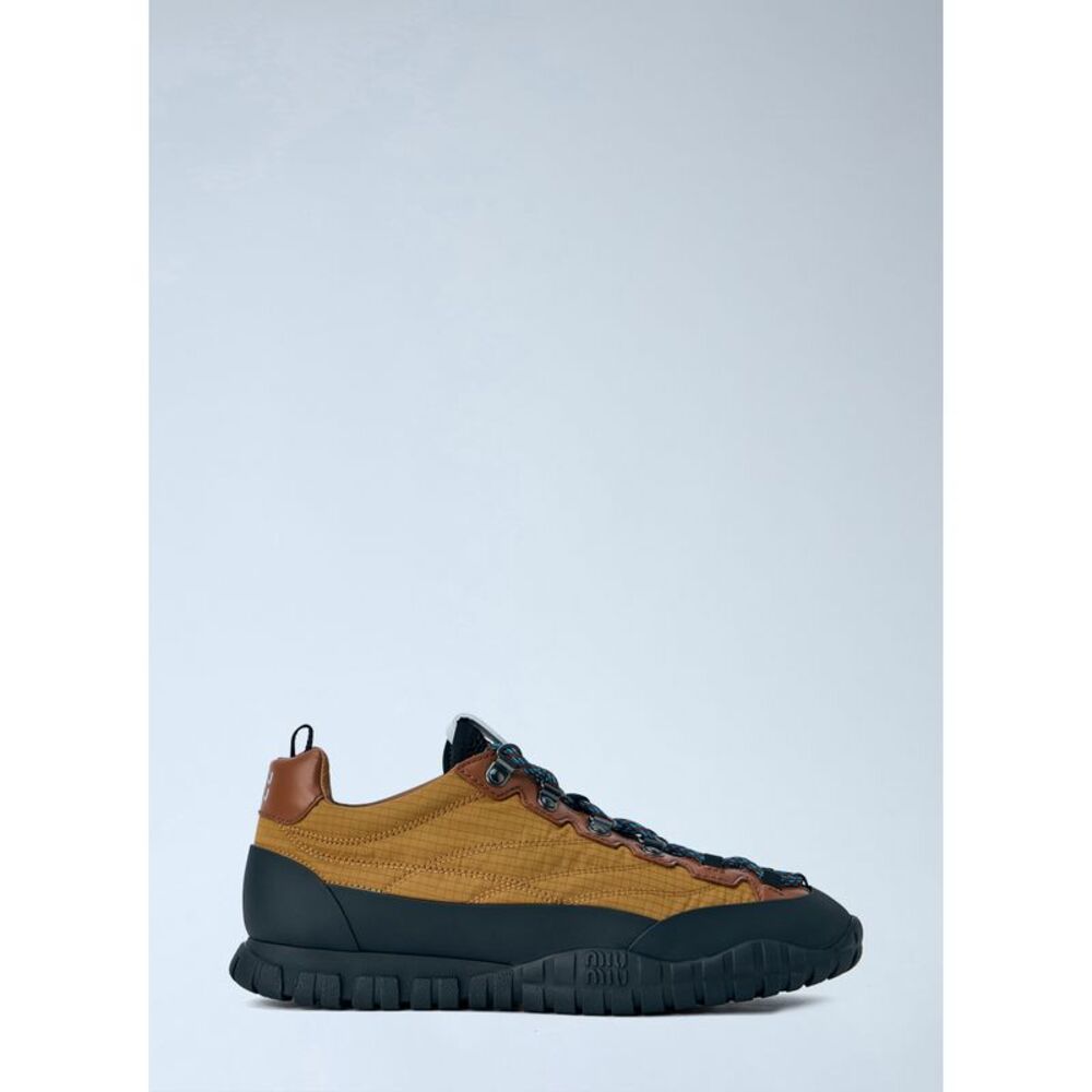 Miu Miu Women Technical Fabric And Leather Sneakers